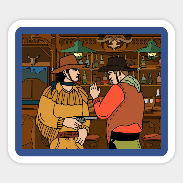 Retro Wild West Cowboys Rodeo Sticker by flofin